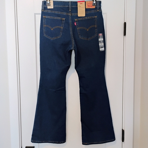 NWT 31x30 12 Levi's 726 Flare High Rise Stretch Medium Dark Wash Denim Jeans NEW - Picture 2 of 11